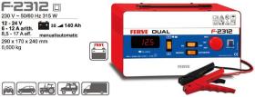 Ferve F2312 - Cargador de baterías de hasta 140 ah 12-24 V. 6-12 a